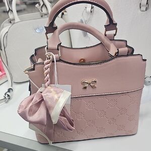Chic Blush Mini Bag with Bow Detail